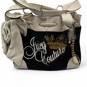 Juicy Couture Black and Cream Shoulder Bag